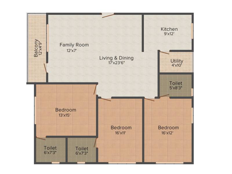 Krishna Krishe Valley (3BHK+3T (2,133 sq ft) 2133 sq ft)