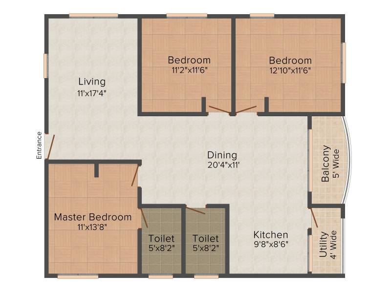 DSR Fairmont (3BHK+2T (1,440 sq ft) 1440 sq ft)