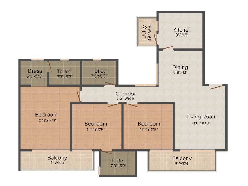 BPTP Terra (3BHK+3T (1,691 sq ft) 1691 sq ft)