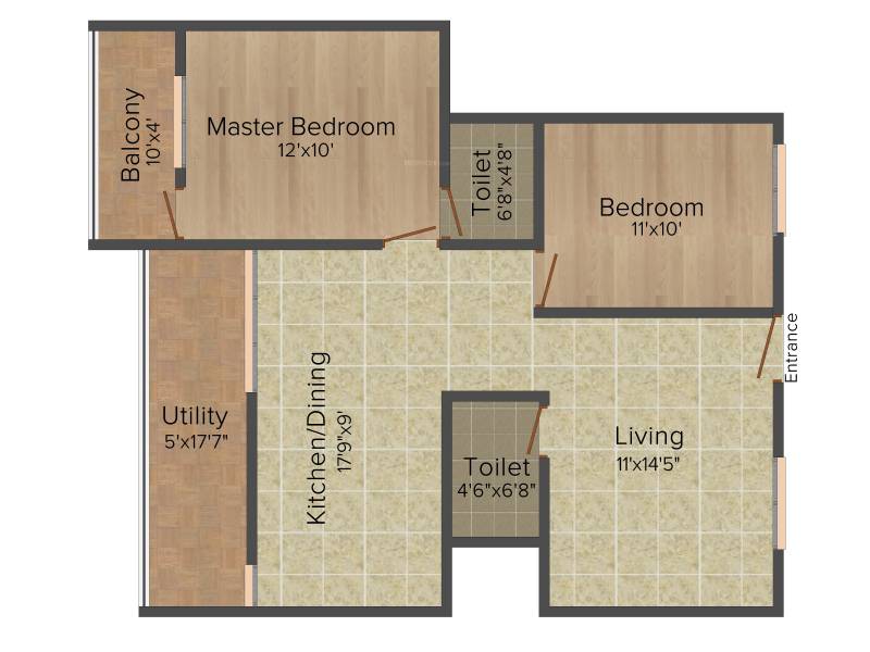 DS DSMAX SUNSCAPE (2BHK+2T (1,126 sq ft) 1126 sq ft)