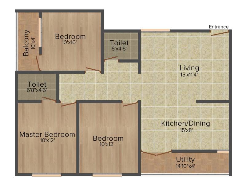 DS DSMAX SUNSCAPE (3BHK+2T (1,289 sq ft) 1289 sq ft)