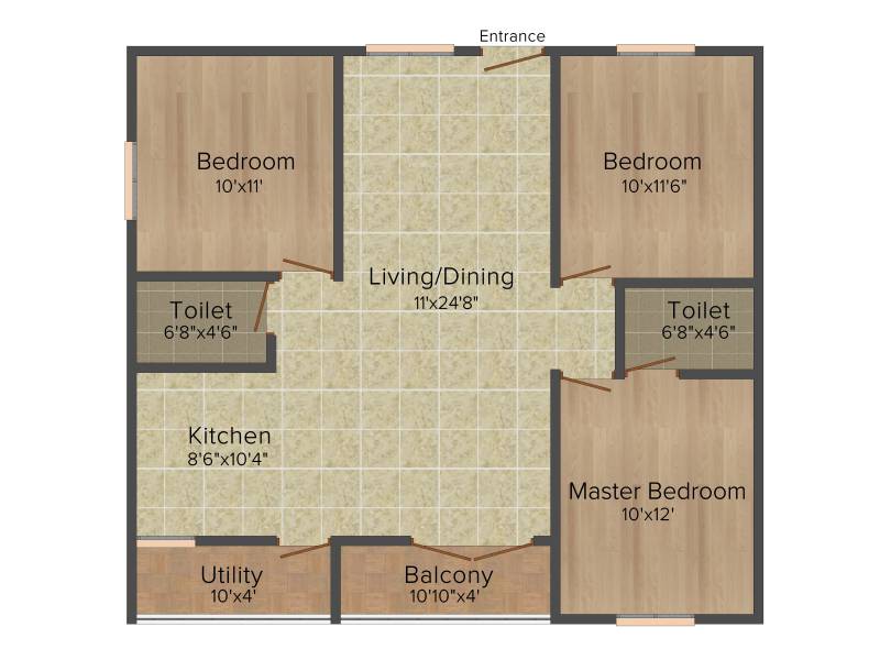 DS DSMAX SUNSCAPE (3BHK+2T (1,326 sq ft) 1326 sq ft)
