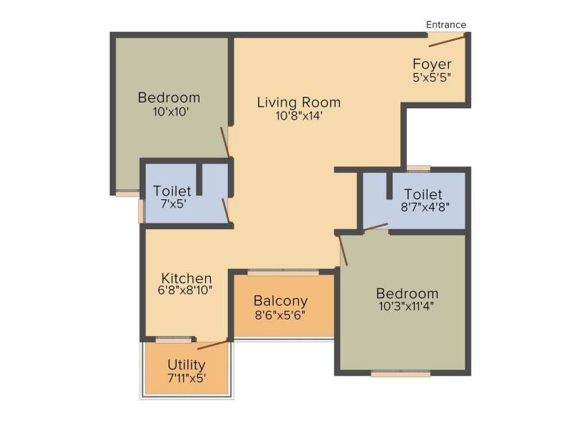 SkyGold Jeevan Keerthi Commanders Aeroview (2BHK+2T (1,006 sq ft) 1006 sq ft)