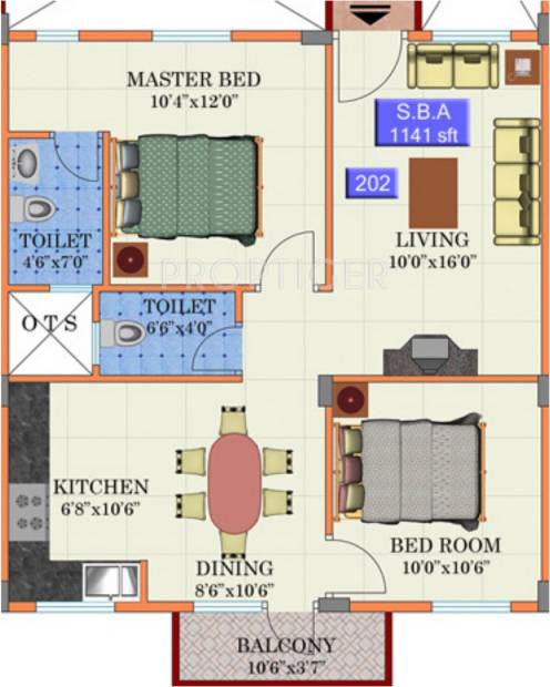 YMR Lichen (2BHK+2T (1,141 sq ft) 1141 sq ft)