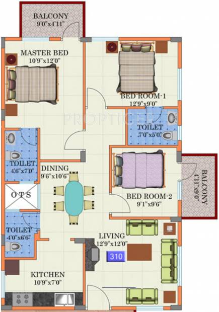 YMR Lichen (3BHK+3T (1,489 sq ft) 1489 sq ft)
