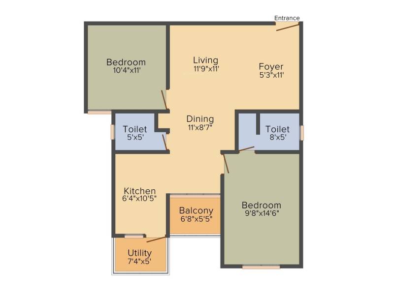 SkyGold Jeevan Keerthi Commanders Aeroview (2BHK+2T (1,040 sq ft) 1040 sq ft)