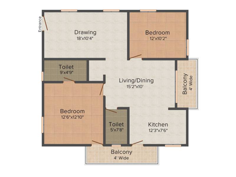 Satwi Clarinet (2BHK+2T (1,226 sq ft) 1226 sq ft)