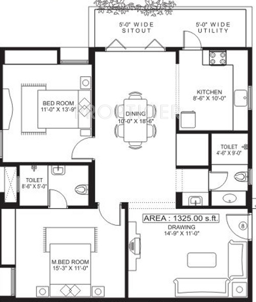 Sandeep Dhruva Apartment (2BHK+2T (1,325 sq ft) 1325 sq ft)