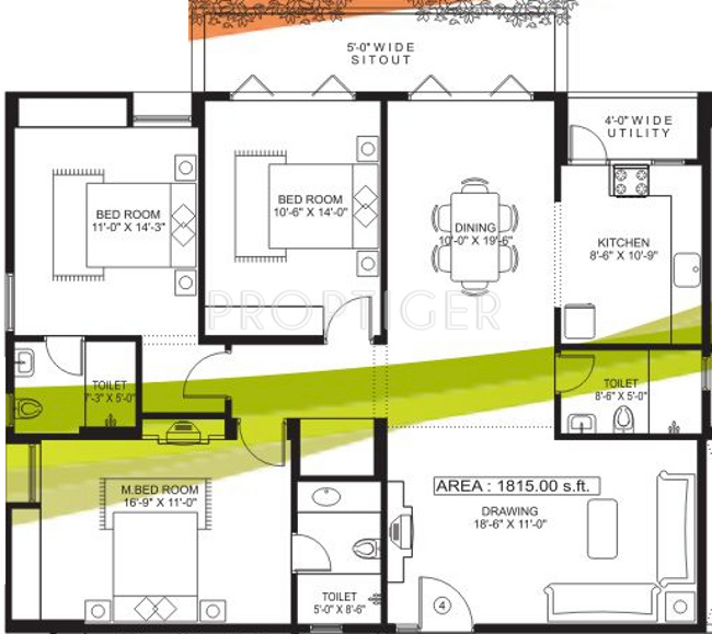 Sandeep Dhruva Apartment (3BHK+3T (1,815 sq ft) 1815 sq ft)
