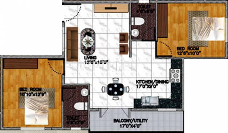 DS DSMAX SANGAM (2BHK+2T (1,211 sq ft) 1211 sq ft)