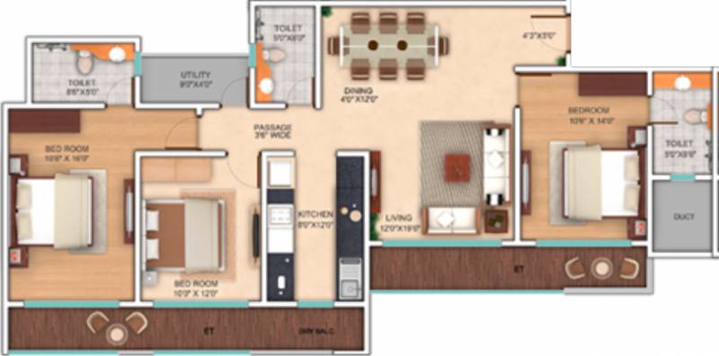 Neelkanth Enclave (3BHK+3T (1,527 sq ft) 1527 sq ft)