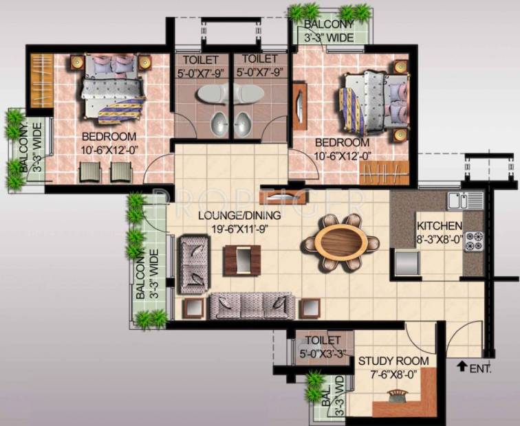 Ansal Fairway Apartment (3BHK+3T (1,430 sq ft) 1430 sq ft)