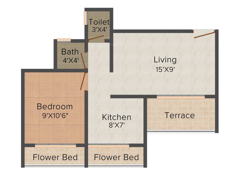 Paradise Sai Sapphire (1BHK+1T (685 sq ft) 685 sq ft)