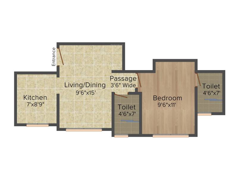 Hiranandani Lavinia (1BHK+2T (630 sq ft) 630 sq ft)