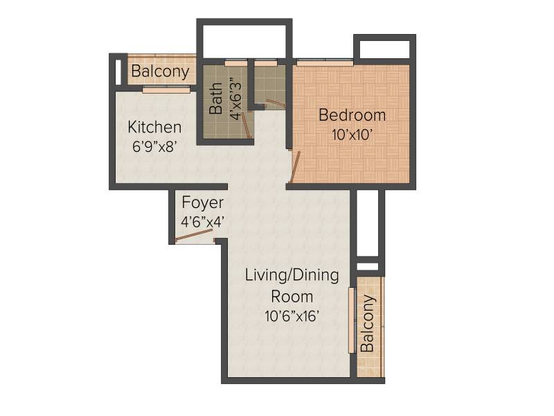 Vijay Galaxy (1BHK+1T (669 sq ft) 669 sq ft)