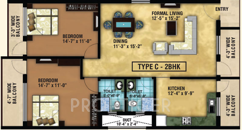 Delta The Signature (2BHK+2T (1,386 sq ft) 1386 sq ft)