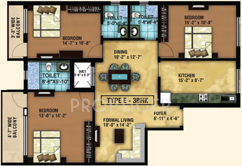 Delta The Signature (3BHK+3T (1,508 sq ft) 1508 sq ft)