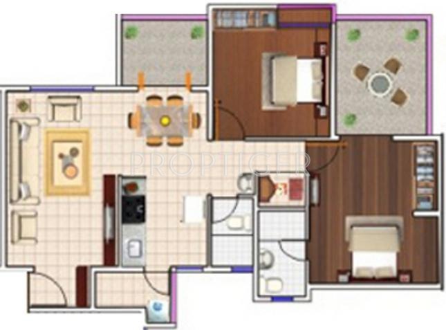 Siddhivinayak Echoing Greens (2BHK+2T (1,140 sq ft) 1140 sq ft)