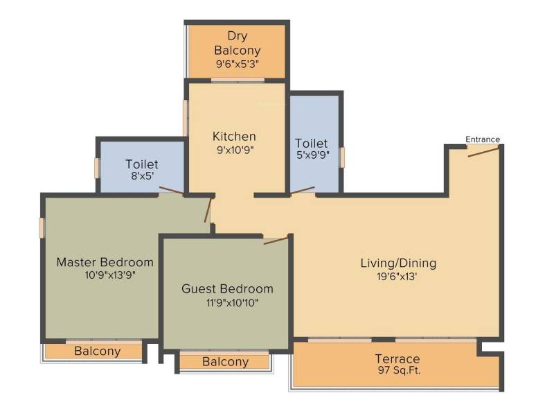Akshar Altorios (2BHK+2T (1,290 sq ft) 1290 sq ft)