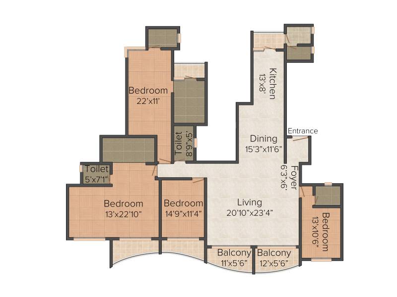 Prince Courtyard (4BHK+4T (3,750 sq ft)   Servant Room 3750 sq ft)