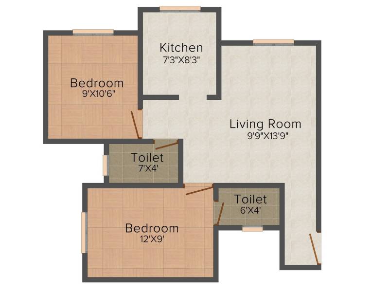 Patel Homes (2BHK+2T (1,013 sq ft) 1013 sq ft)