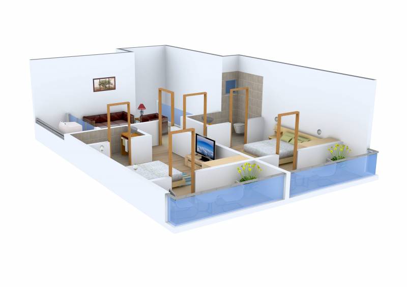 Sai Associates Lavender 3BHK+3T (2,000 sq ft)