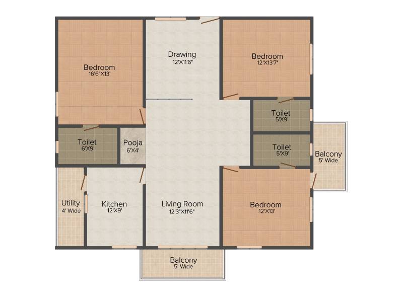 Aditya Empress Towers (3BHK+3T (2,080 sq ft) 2080 sq ft)