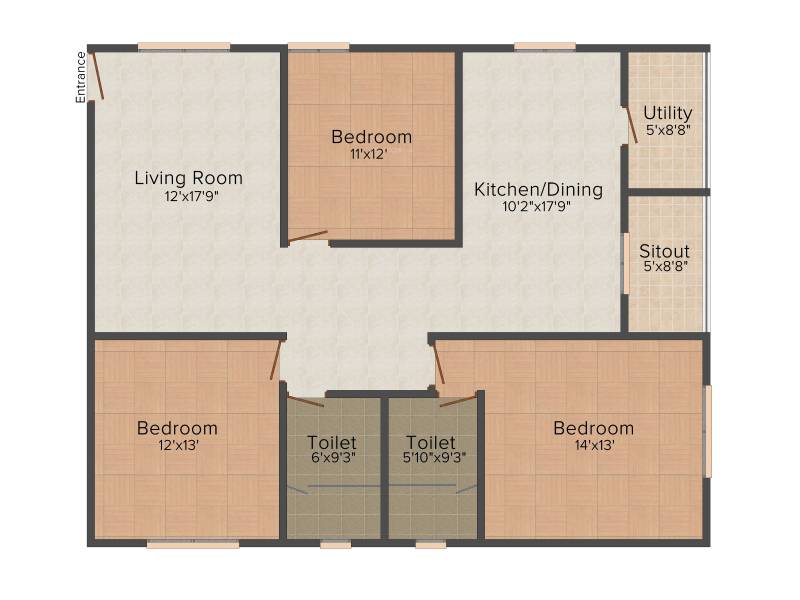 Radiant Elitaire (3BHK+3T (1,520 sq ft) 1520 sq ft)
