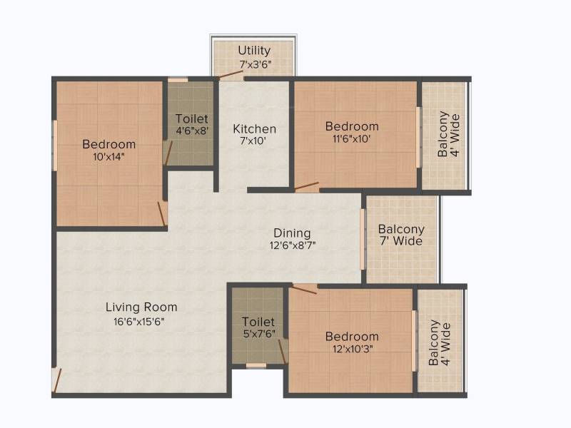 Shravanthi Paramount (3BHK+3T (1,472 sq ft) + Pooja Room 1472 sq ft)