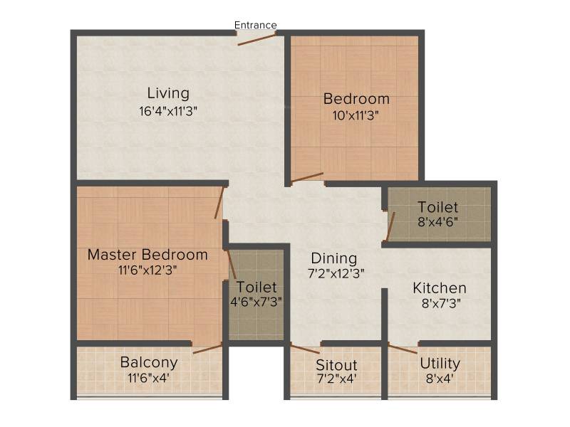 Mahaveer Galaxy (2BHK+2T (1,050 sq ft) 1050 sq ft)