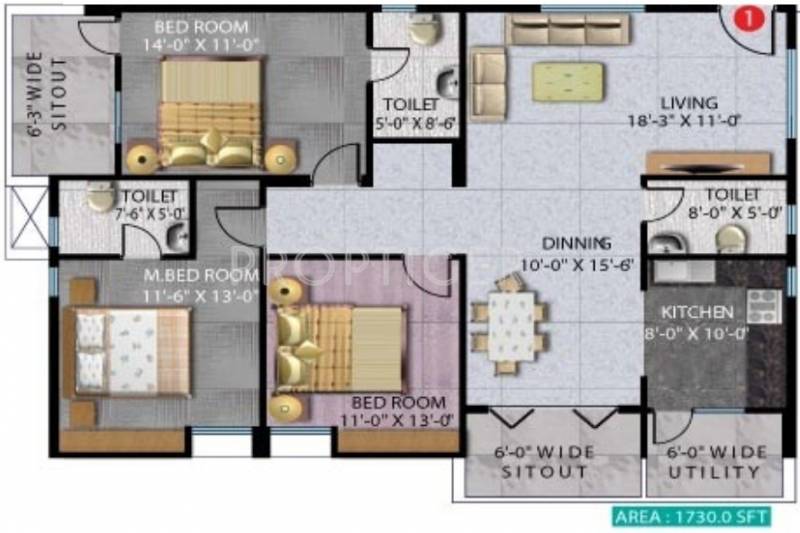 Citadil Splendour (3BHK+2T (1,730 sq ft) 1730 sq ft)