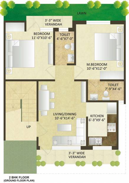 Sare Springview Floors (2BHK+2T (853 sq ft) 853 sq ft)