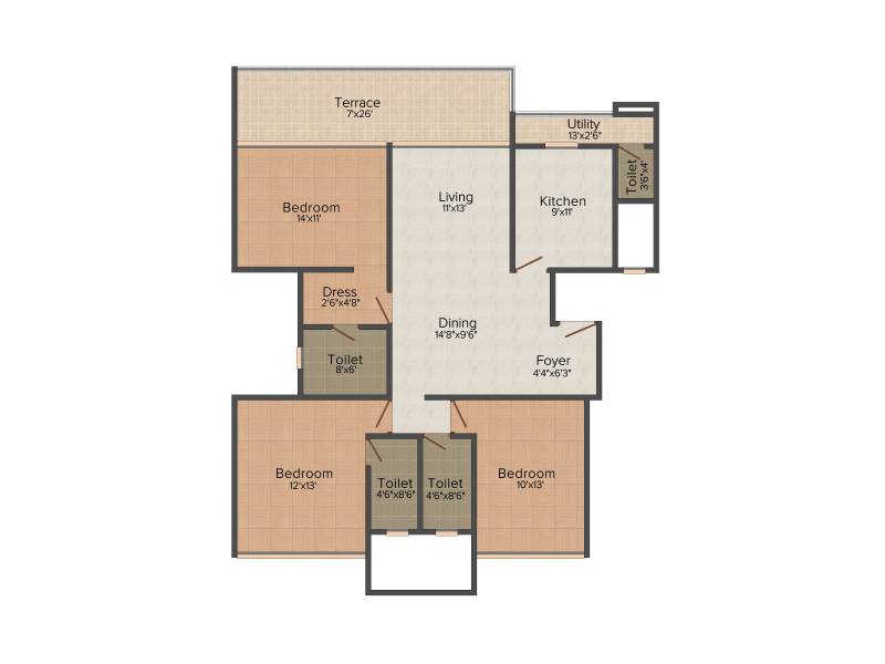 Lushlife The OVO Life (3BHK+3T (1,656 sq ft) 1656 sq ft)