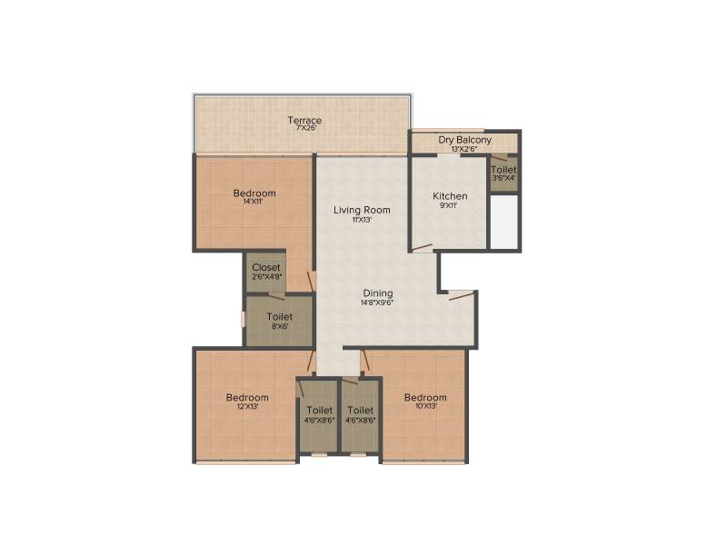 Lushlife The OVO Life (3BHK+4T (1,692 sq ft) 1692 sq ft)