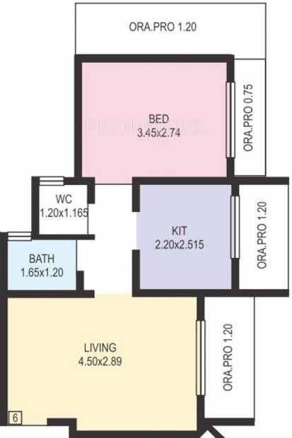 GBK Vishwajeet Green (1BHK+1T (789 sq ft) 789 sq ft)
