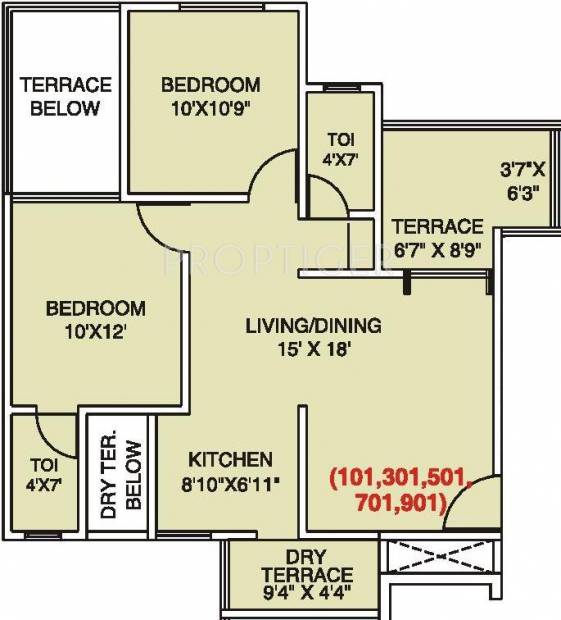 Tejas Poorva Shrushti (2BHK+2T (914 sq ft) 914 sq ft)