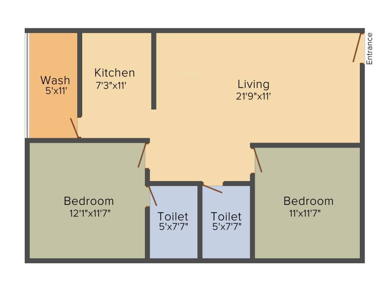 Rihim Thyme Park (2BHK+2T (1,053 sq ft) 1053 sq ft)