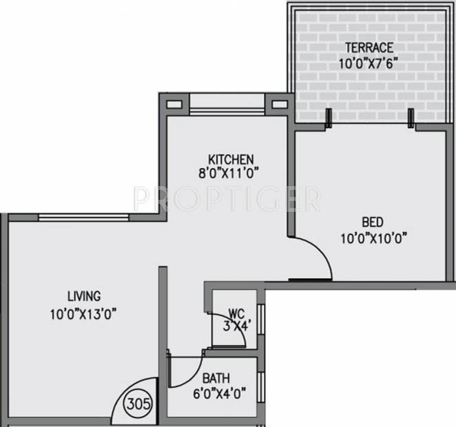 Concord Pushpak (1BHK+1T (550 sq ft) 550 sq ft)