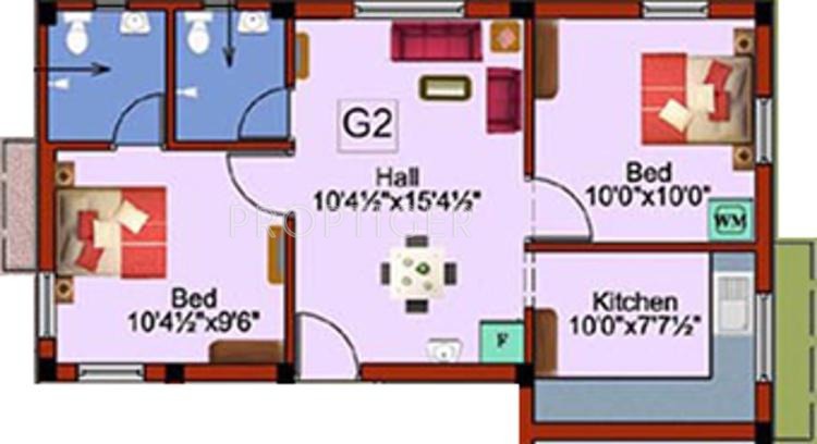 Rajus Rail View (2BHK+2T (689 sq ft) 689 sq ft)