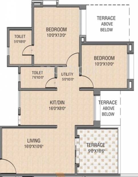 Chandrarang Vedanta (2BHK+2T (1,055 sq ft) 1055 sq ft)