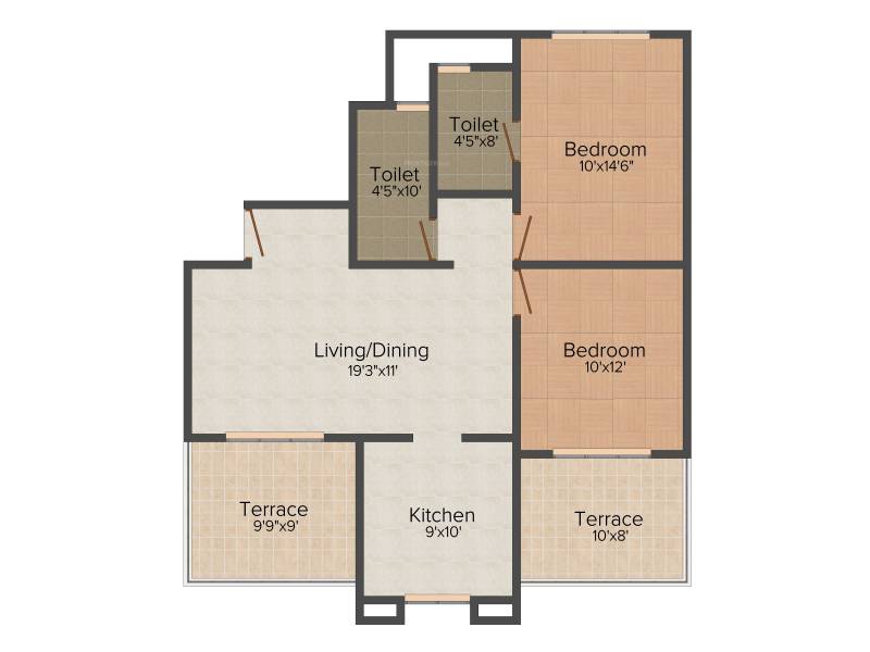 SR Sai Sapnaa Town (2BHK+2T (1,145 sq ft) 1145 sq ft)