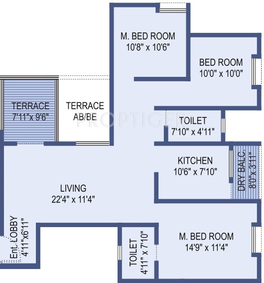 Kalashree Rivera (3BHK+2T (1,137 sq ft) + Study Room 1137 sq ft)