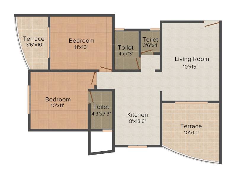 Avishkar Pavilion Residency (2BHK+2T (950 sq ft) 950 sq ft)