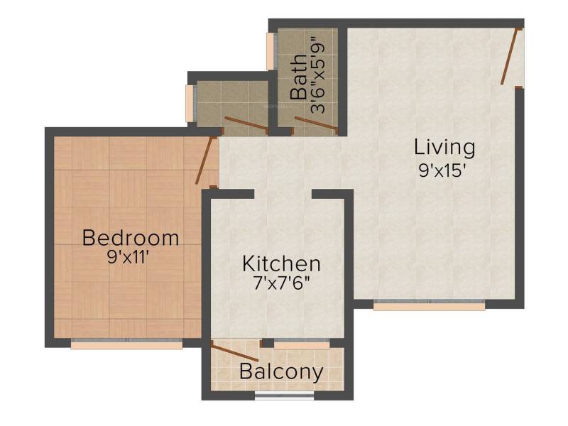 Mirchandani Shalimar Swayam (1BHK+1T (520 sq ft) 520 sq ft)