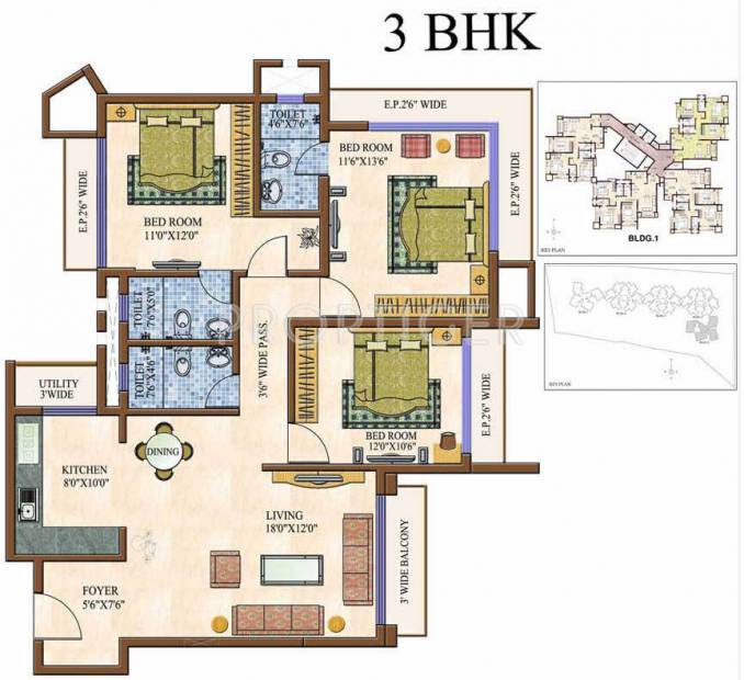 GM Daffodils (3BHK+3T (1,650 sq ft) 1650 sq ft)