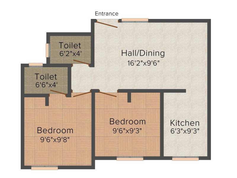 Ruby Residency (2BHK+2T (617 sq ft) 617 sq ft)