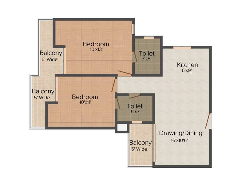 AR Reflections (2BHK+2T (1,003 sq ft) 1003 sq ft)