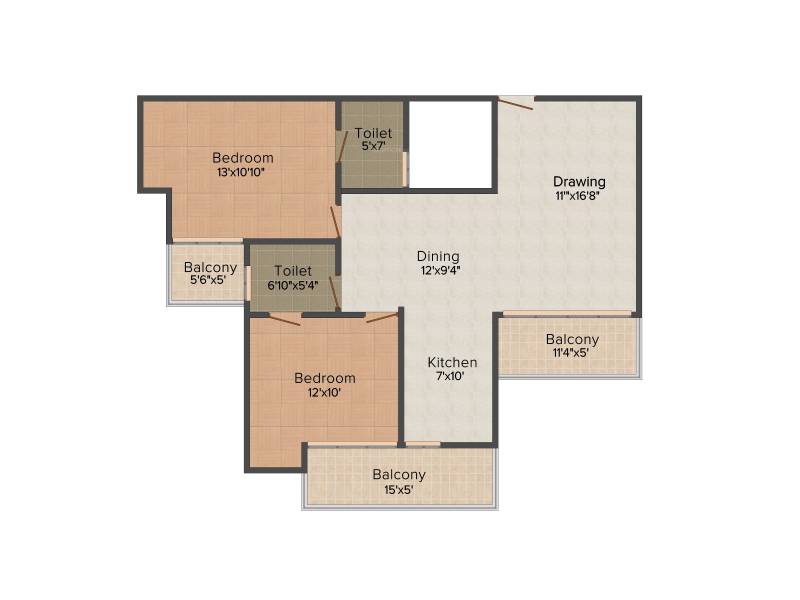 Sarvottam KSN Square (2BHK+2T (1,275 sq ft) 1275 sq ft)