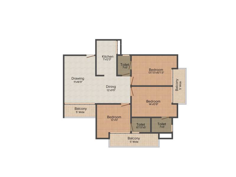 Sarvottam KSN Square (3BHK+3T (1,600 sq ft) 1600 sq ft)