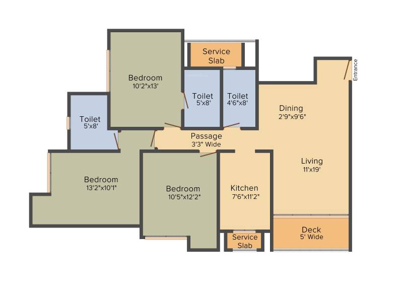 Rustomjee Urbania Azziano (3BHK+3T (1,505 sq ft) 1505 sq ft)